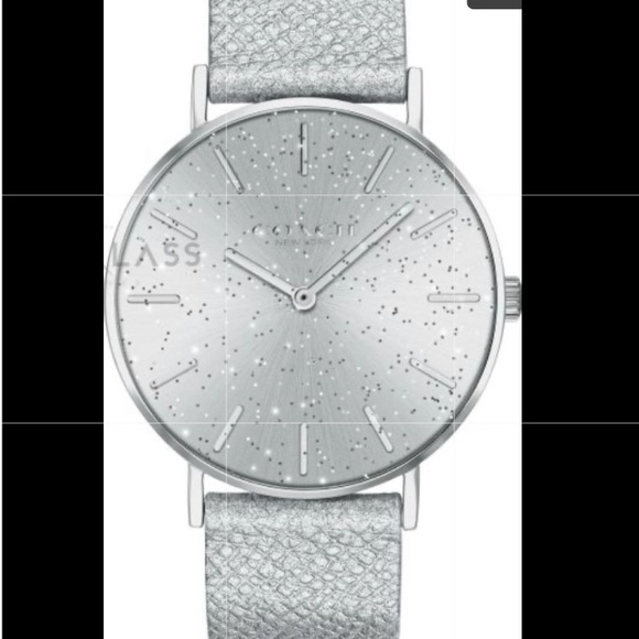 Coach Perry metallic silver and glitter face watch - Picture 1 of 8